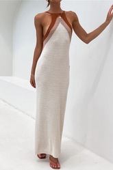 Robe de plage en tricot dos nu
